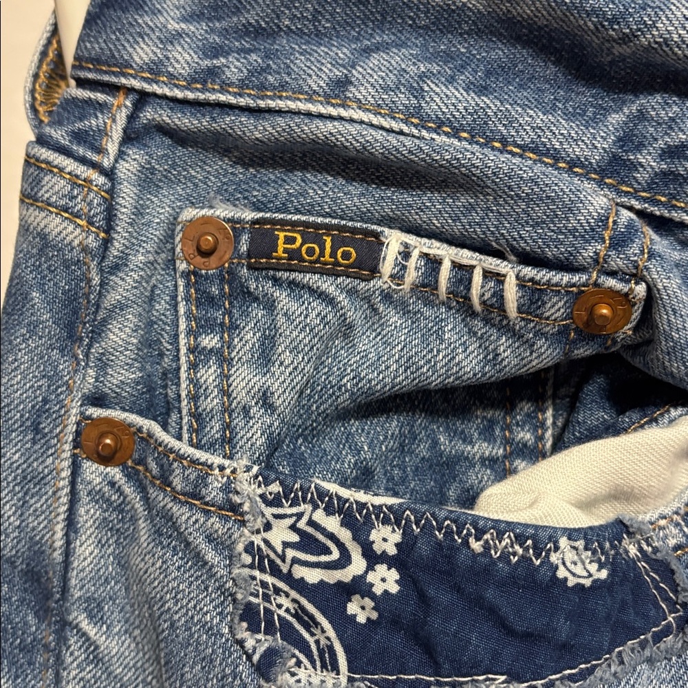 POLO Ralph Lauren patchwork boyfriend slim fit sz 30 EUC - Picture 4 of 9
